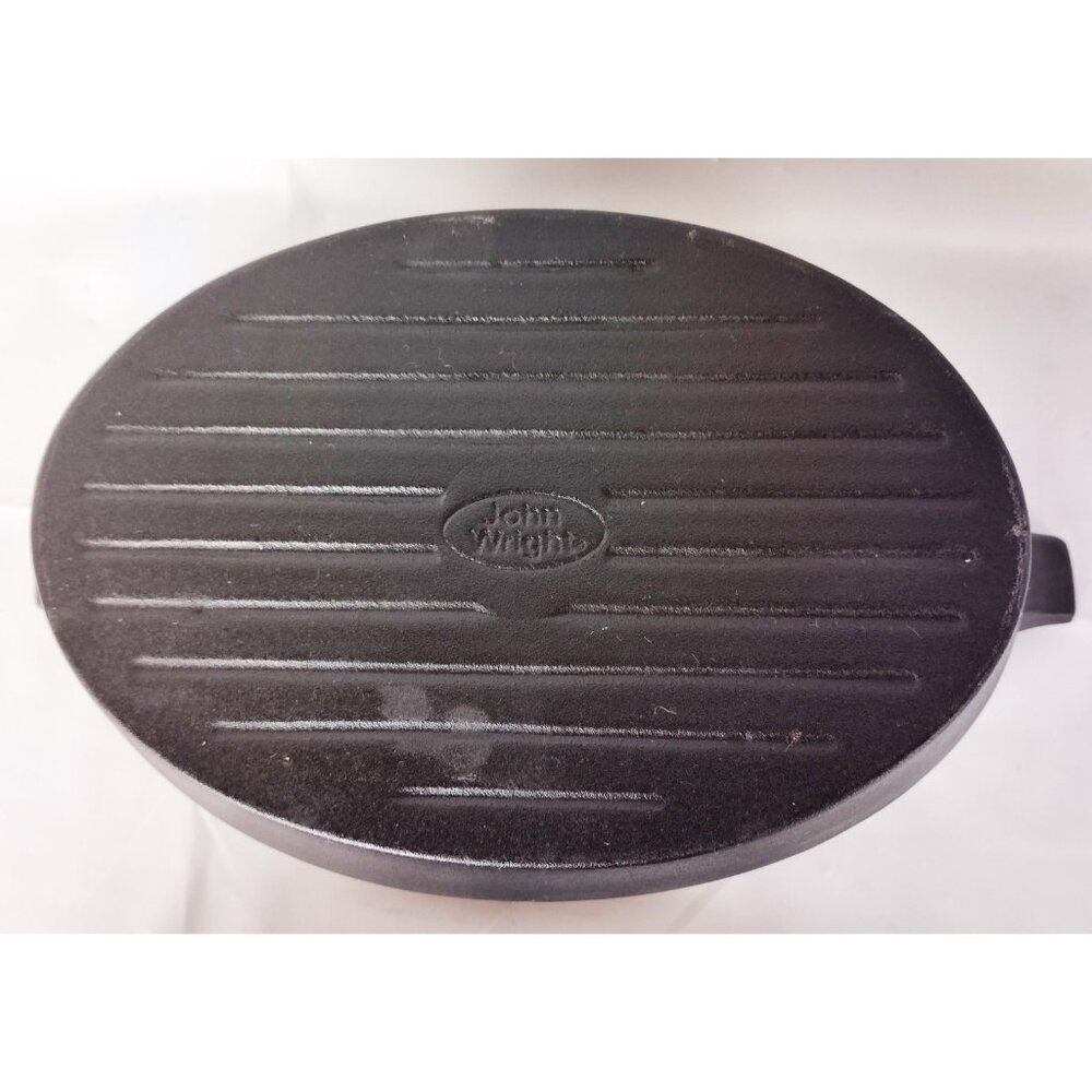 John Wright Vintage LL Bean Ornate Black Enameled Cast Iron Steamer Pine Needles - Picture 9 of 13